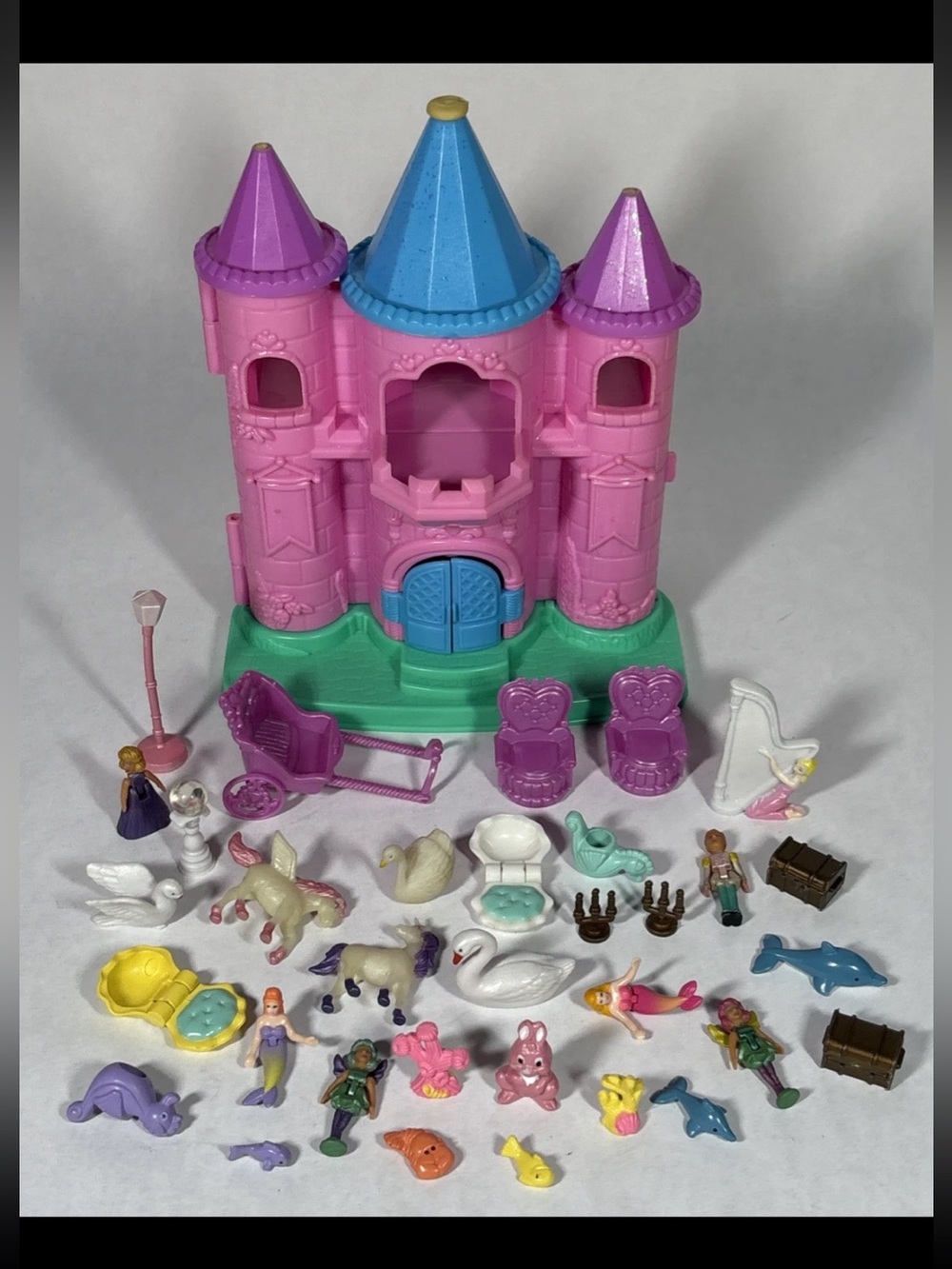 Vintage Blue Box Tiny Dreams Fairy Castle Playset - Pink With Dolls Accessories